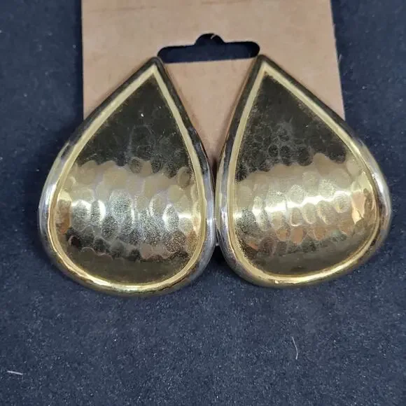 Vintage Large Teardrop Earrings - Picture 3 of 7